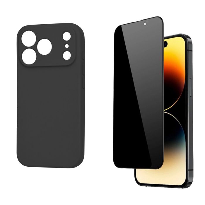 Iphone 17 17 AIR PRO MAX Husa Simple Clear + Folie Sticla Esd Privacy