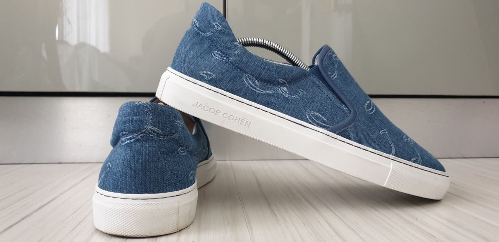 Jacob Cohen Embroidered - Logo Denim Sneakers Italy  42/27см ОРИГИНАЛ!