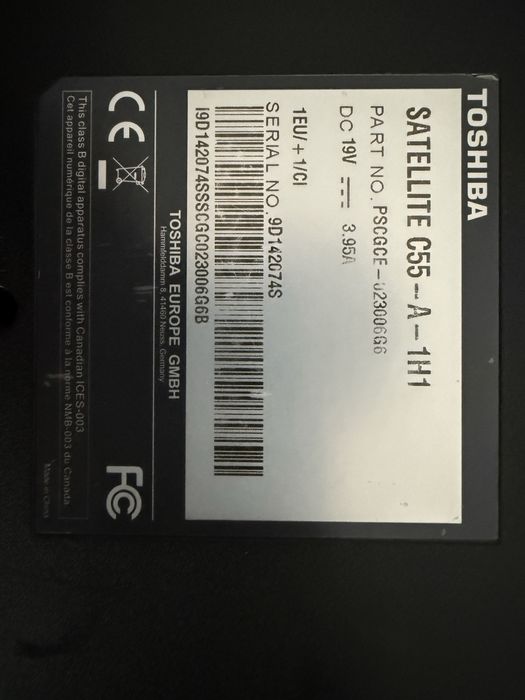 Laptop Toshiba Satellite C55-A-1H1 – i3, 4GB RAM, SSD 480GB