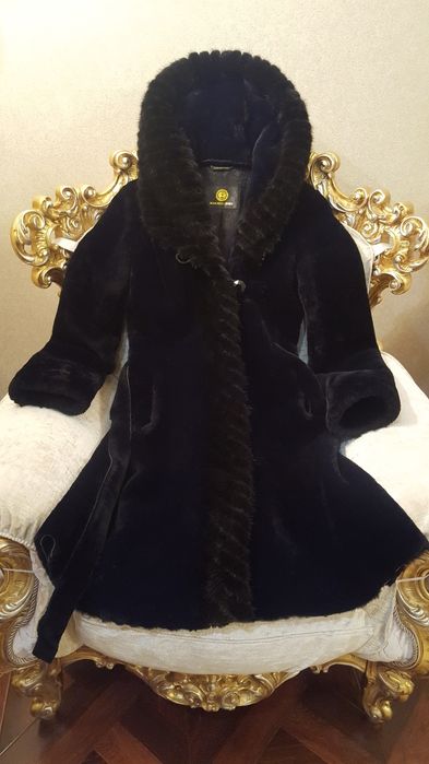 Шуба цигейковая с норковой каймой