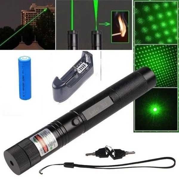 Laser pointer verde cu raza 10km lumini verde jocuri