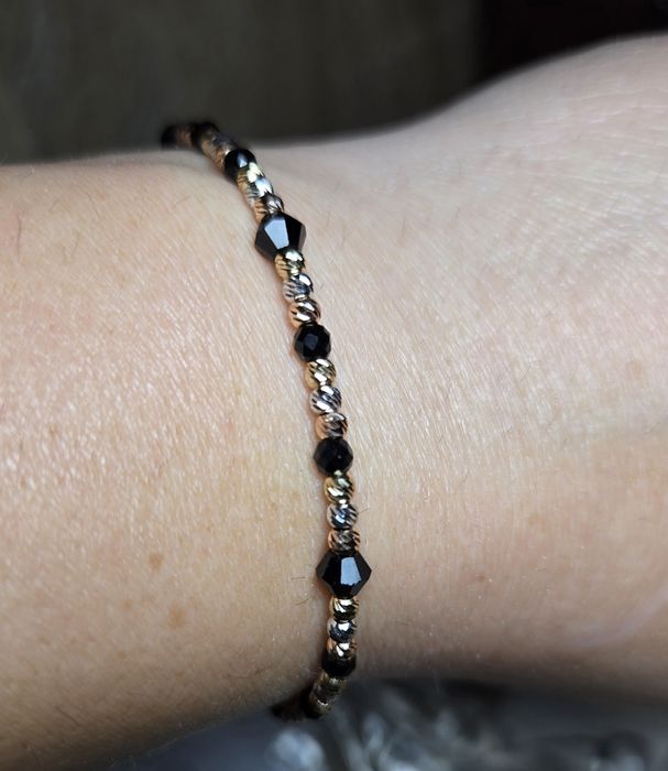 Bratara Aur roz, galben, alb de 14K