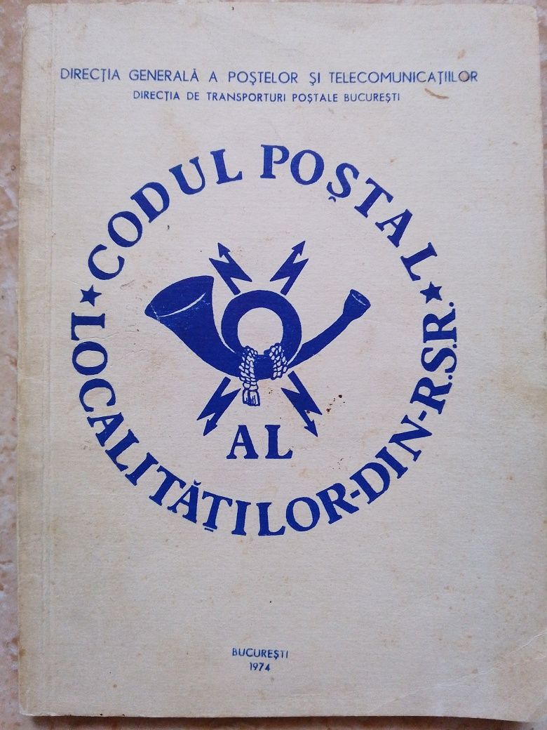 Vând cărticica Codul poștal al localităților din R.S.R. din 1974
