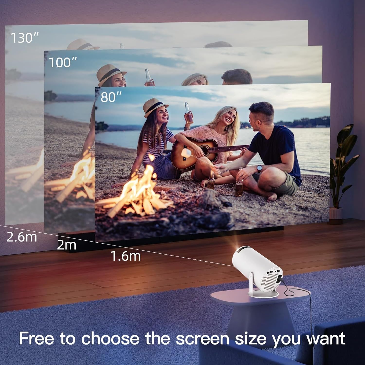 Video proiector HY300 smart WiFi6, Android 11, 260 ANSI - nou