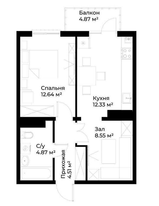 Евро 2 комнатная квартира в новостройке