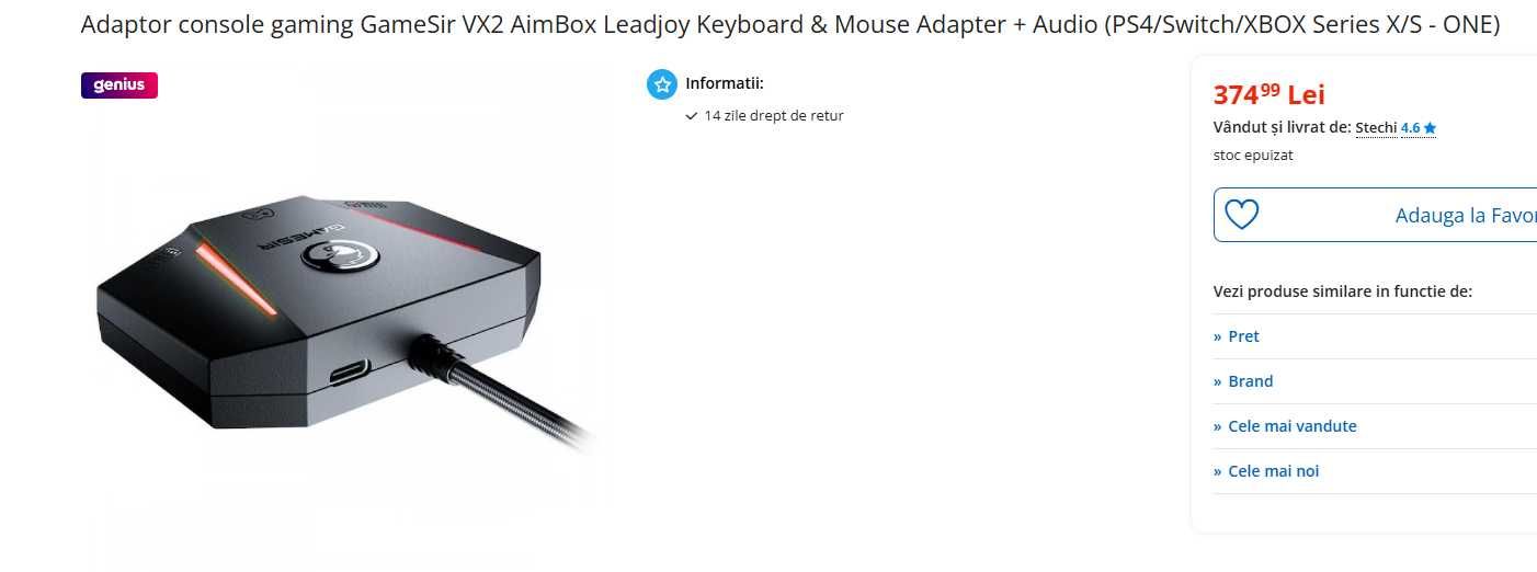 Adaptor Leadjoy VX2 consola PS Xbox Playstation VX2 AimBox