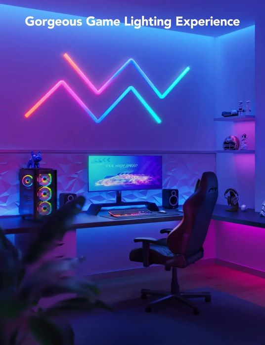 Модулна RGBIC LED стенна лампа, предназначена за TV монитори и др. д
