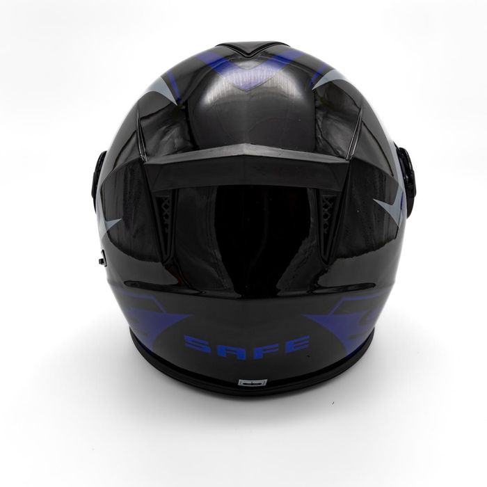 Каска за мотор SAFE модуларна с очила BLUE