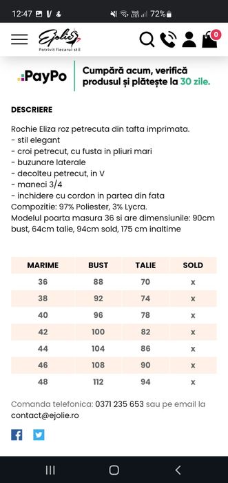 Rochie Eliza roz petrecuta din tafta imprimata