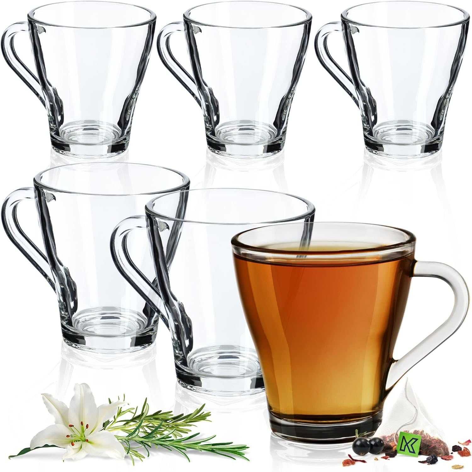 Сервиз от 6 бр стъклени чаши за кафе и чай