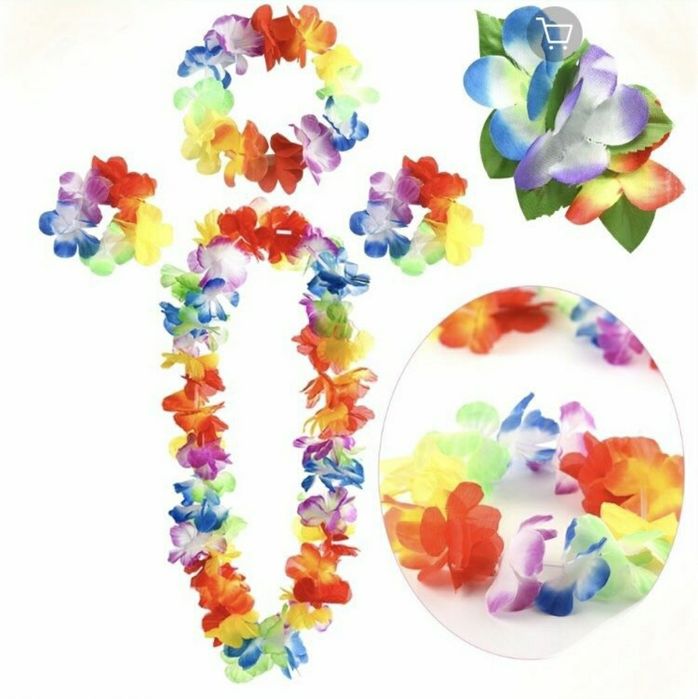 Fusta luau hawaiana+accesorii ghirlande de flori