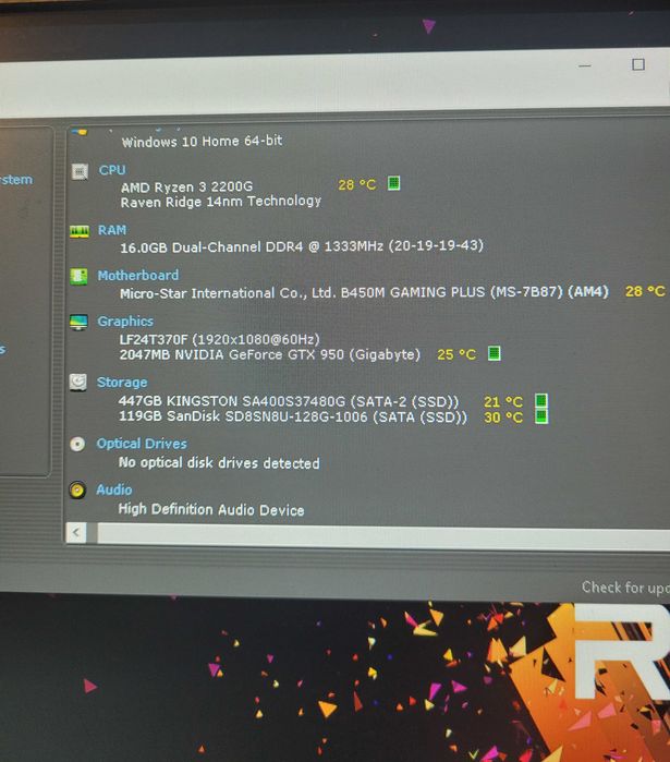 KIT Gaming AMD Ryzen+ MSI B450M +16Gb DDR4+ 120Gb M2+500 Gb SSD+GTX960
