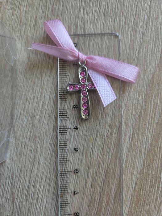 Cruciulite botez, bebe feta, cu strasuri si fundita