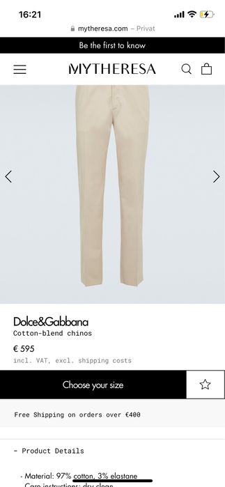 Pantaloni eleganti D&G, noi, material premium.