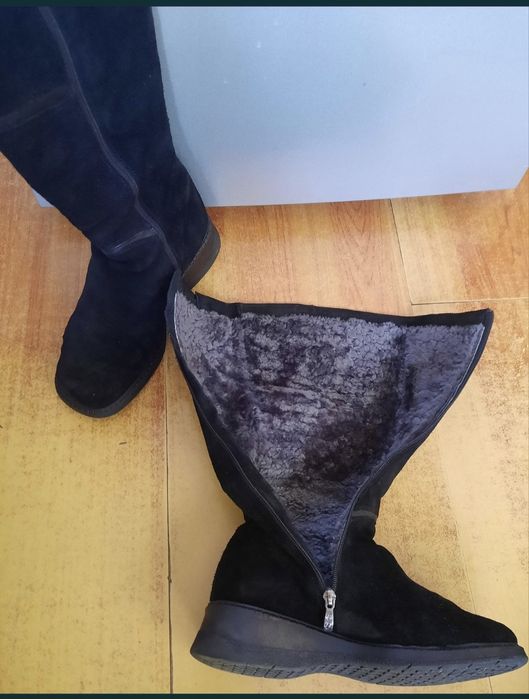 Сапоги зимние замшевые в идеальном состоянии, размер 38