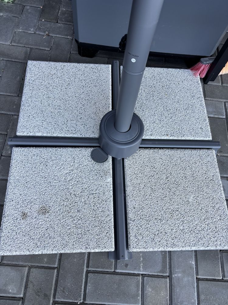 Vand umbrela gradina/terasa, reglabila, verde, 350 cm, 360 grade