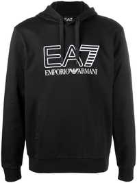 EMPORIO ARMANI EA7 Black Embroidered Logo Мъжко Горнище Суичър XL (L)