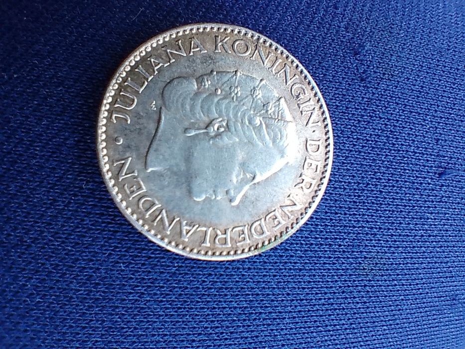 Сребърна монета 1955 1гулден