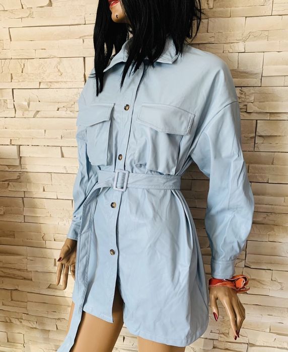 Camasa/rochie imitatie piele,oversized(zara,bershka,stradivarius)