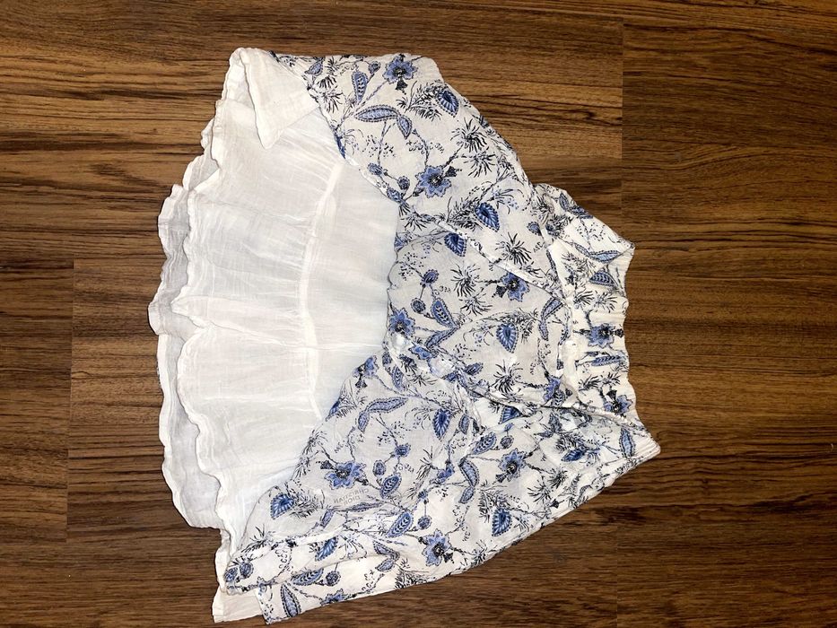 пола набрана къса памучна  кристиан диор бяла синя christian dior