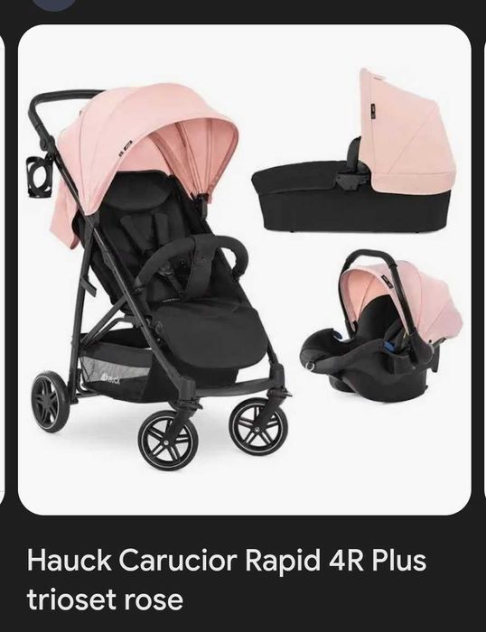 Carucior 3 in 1 - Hauck Carucior Rapid 4R Plus trioset rose