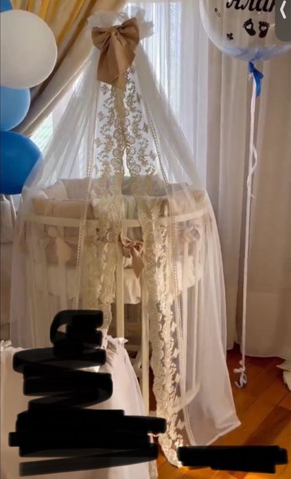 Продам кровать-трансформер с 2мя матрасами, с бортиками, с балдахином