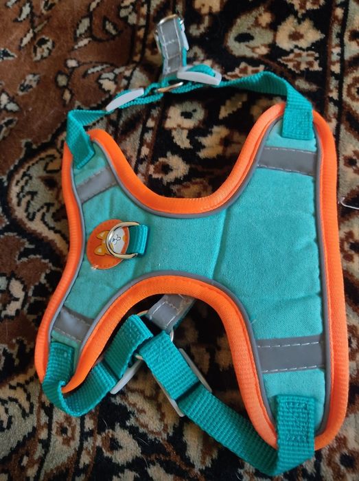 Поводок, нагрудный ремень светоотражающий для собак