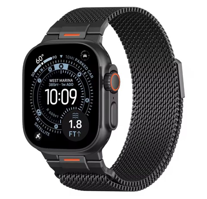 Curea Husa Metalic Titanium Fines Incarcator Ceas Apple Watch Iphone