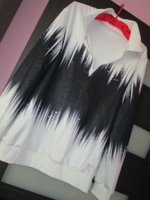 bluza moderna alb/negru L