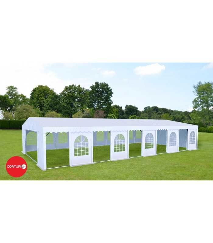 CORT EVENIMENTE 10x20m professional XXL, PVC alb, Nou, CORTURI24.RO