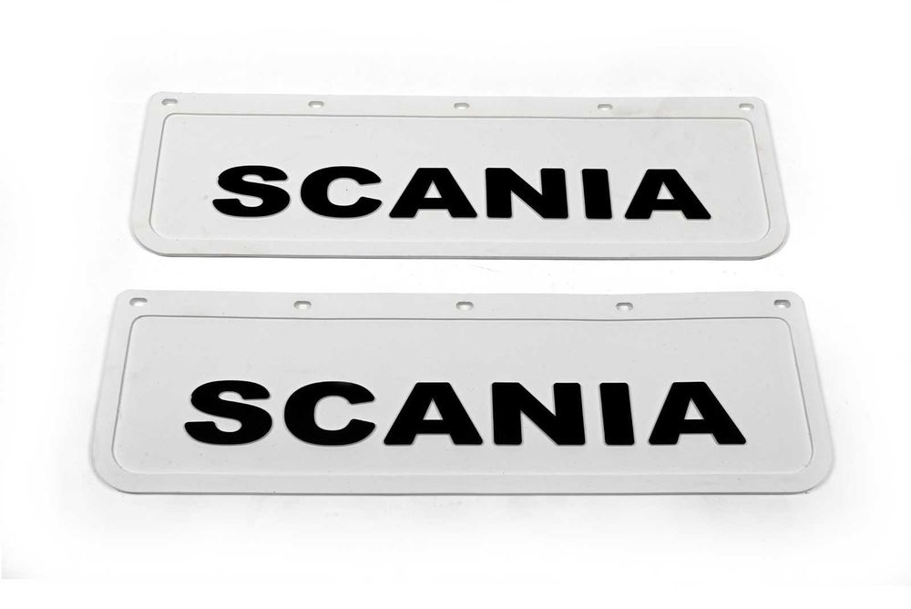 Релефни Бели Гумени Калобрани за Scania / Скания 60x18 см к-т