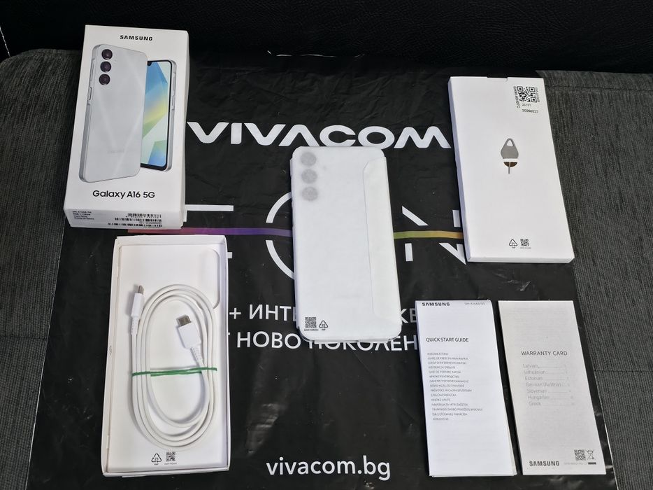 КАТО НОВ 128GB Samsung A16 5G Vivacom Гаранция 2027г. Gray | Сив