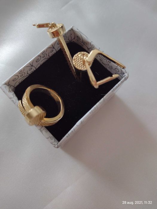 Inel cercei Cartier aur