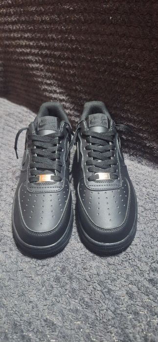 Adidasi Nike Air Force 1 black metalic blue custom