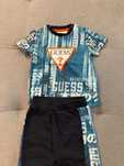 Set Pantaloni scurți + Tricou Guess albastru tech, băiat, M86, 18 Luni