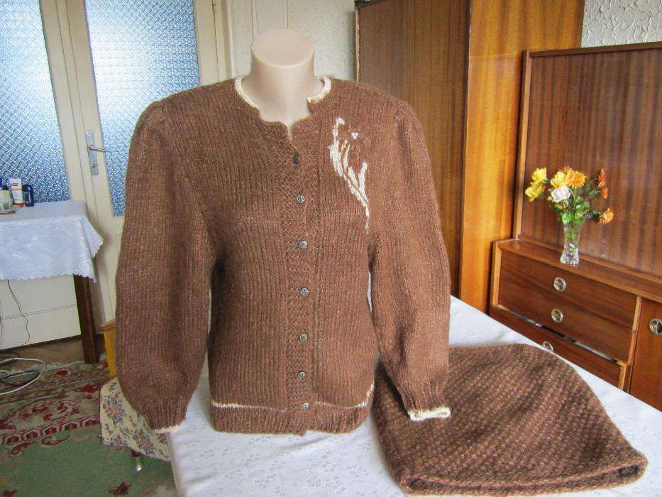 Costum dama din mohair maro, stil office. HANDMADE