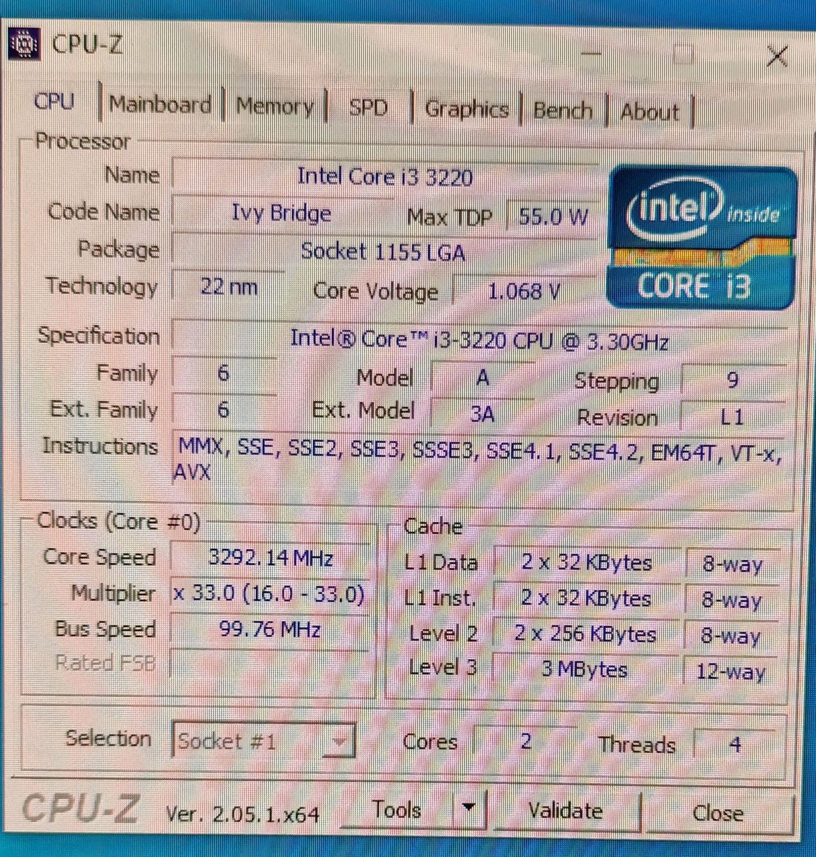 Компютър i3 3220 2C/4T 8GB 120 SSD WIN10PRO