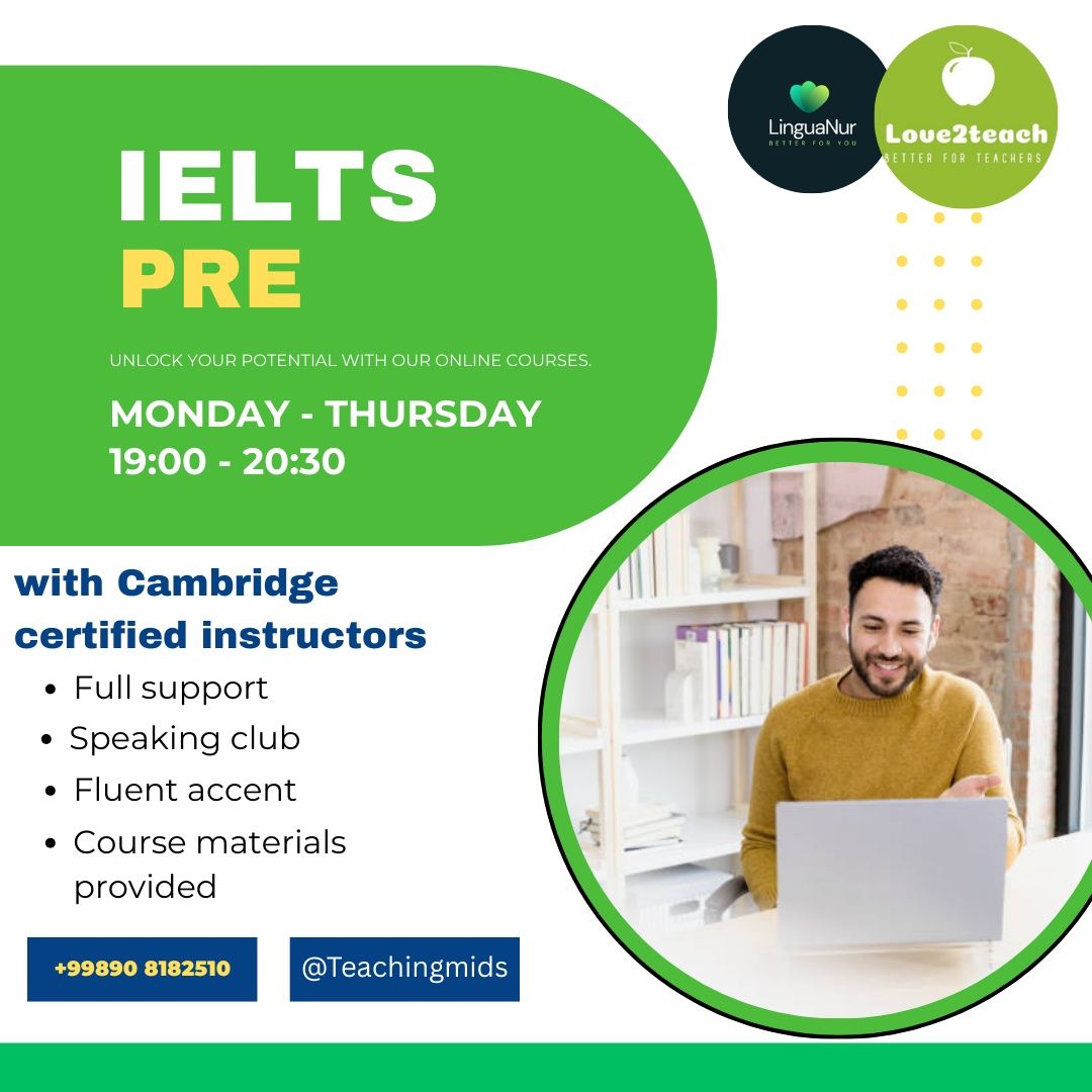 Pre-IELTS course remote (Cambridge certified instructors)