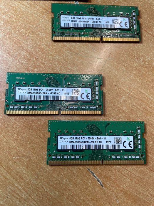 Sodimm  8 Gb DDR4 Hynix PC4 2400T, PC4 2666V, HMA81GS6AFR8N, garantie
