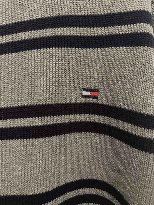Мъжки пуловер Vintage Tommy Hilfiger | Размер S (уголемен) |Сиво-черен