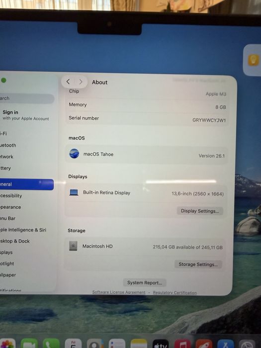 MacBook Air M3 256 ГБ Зора Гаранционен като НОВ ! Midnight