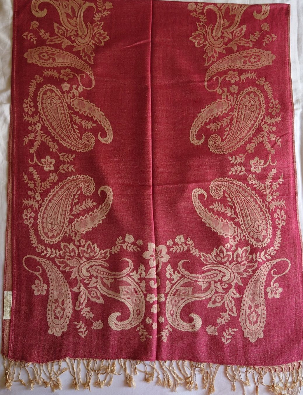 2xSal, eșarfă, batic Pashmina cu 2 fețe, cașmir, mătase nou 180/70