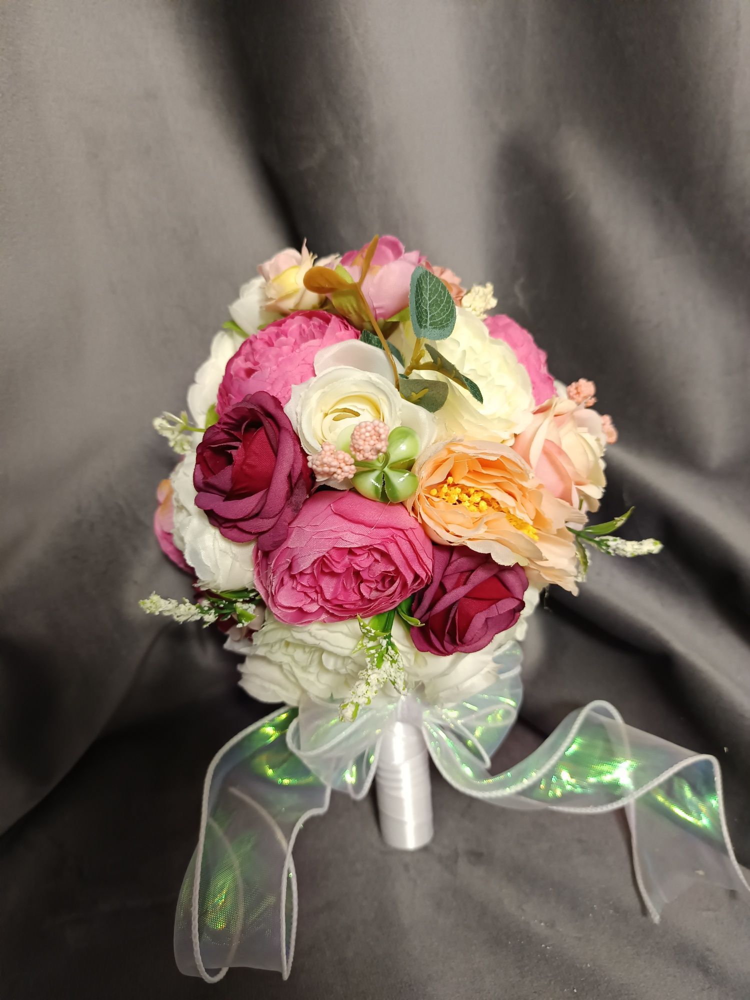 Set de 2 lumânări de cununie și buchet de mireasa