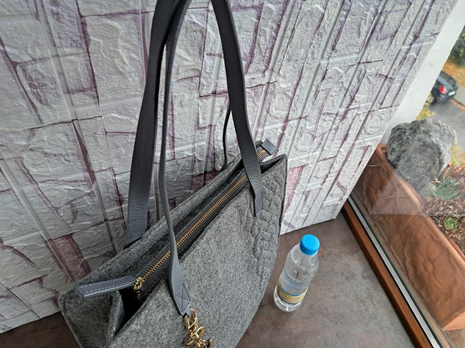 дамска чанта,Stefanel,текстилна сива торба