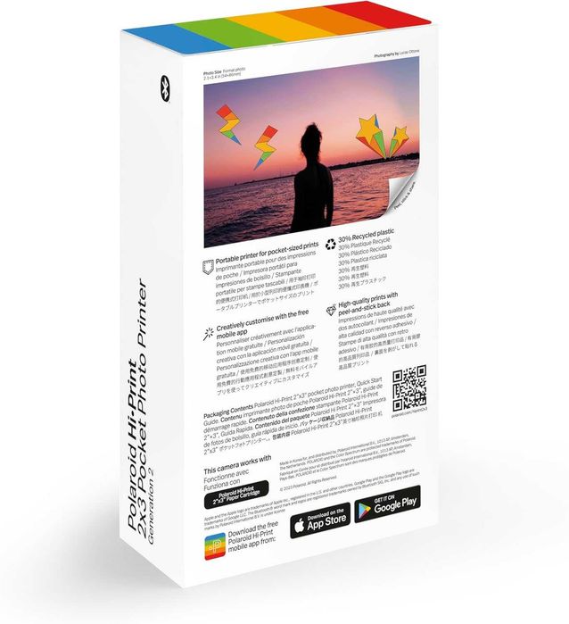 Imprimanta Polaroid HiPrint, 2x3 , Alba,sigilat