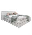 Dormitor complet Pallas, alb craft + bazalt mat, 5 piese,