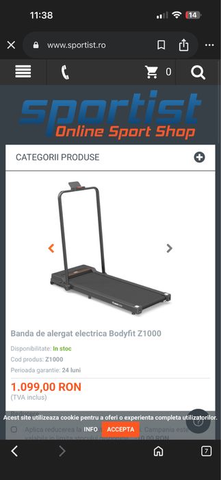 Vand banda de alergat Bodyfit z1000