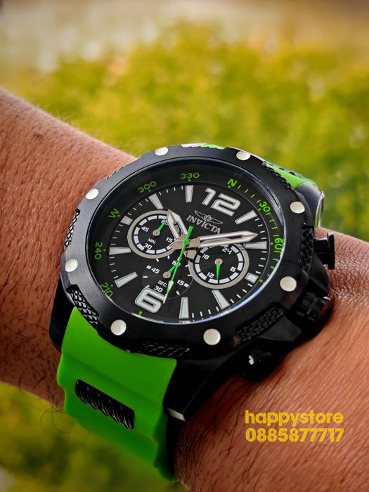 INVICTA Axis Black/Green 50mm, Инвикта нов ръчен часовник