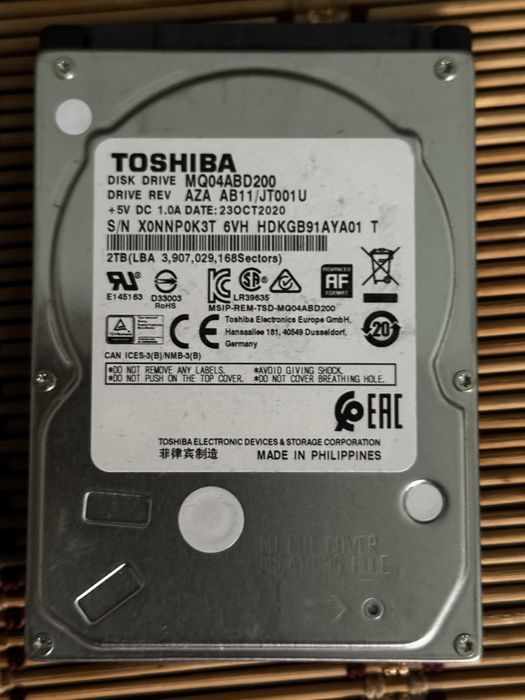 HDD TOSHIBA 2TB sata de 2.5” (laptop) 2 buc
