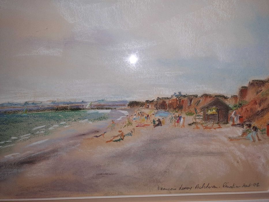 tablou creioane colorate 61/53 cm semnat Francoise Leroy datat 1993
